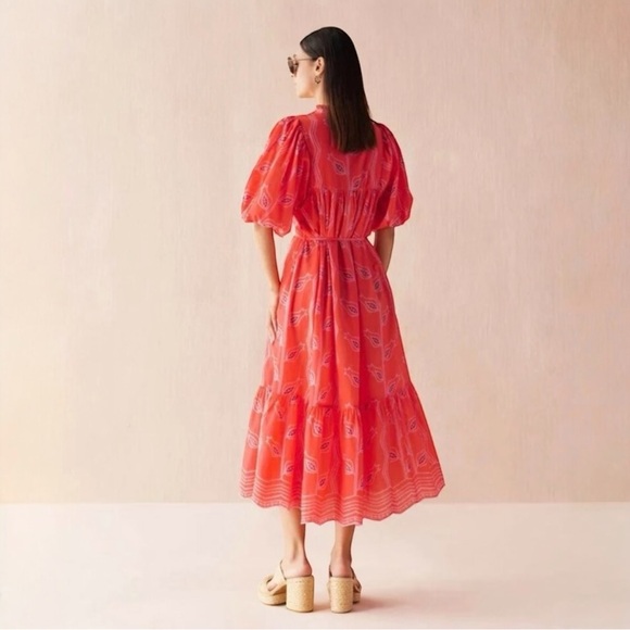 OMIKA Wren Midi Dress, In Papaya, NWT, Small, Current Season 25’, $348MSRP - Picture 6 of 7